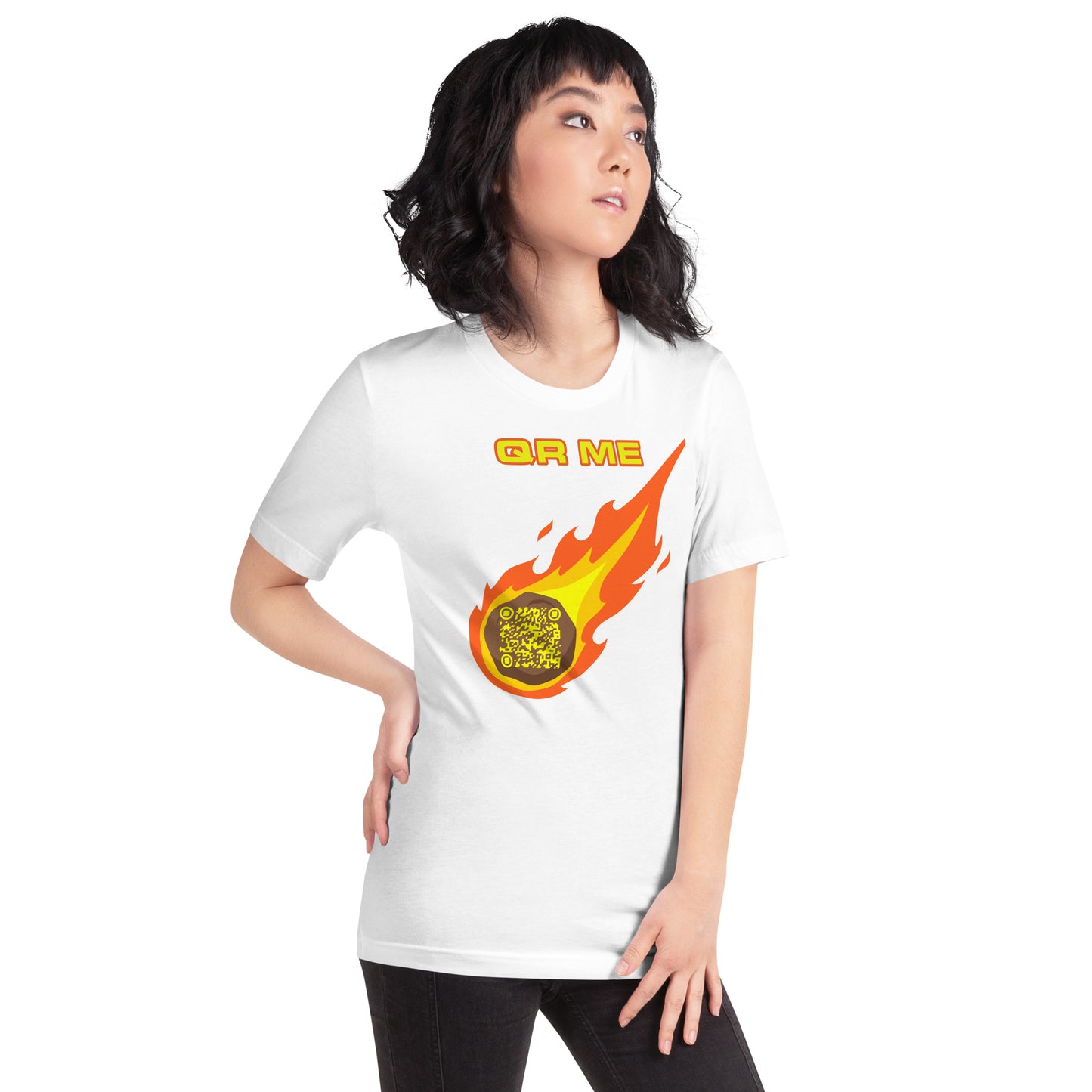 Galactic Gear: Personalized QR Code Unisex T-Shirt