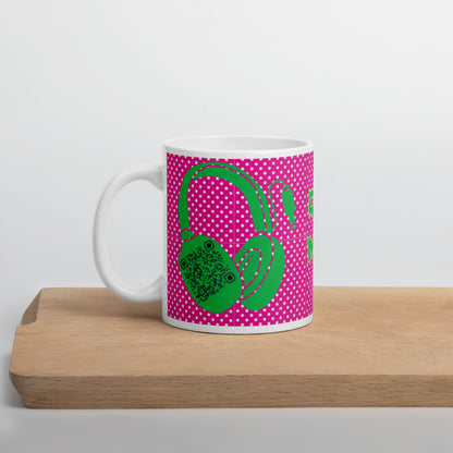 Custom QR Code Mug Polka Dot Design – Share Your Music