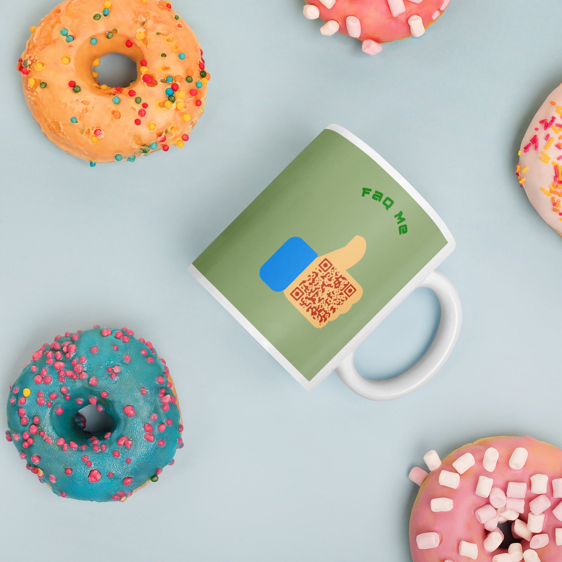 FAQ Me© Personalized QR Code Pistachio mug-QR GEAR STORE