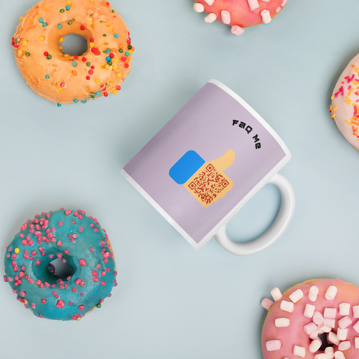 FAQ Me Personalized QR Code Lavender mug-QR GEAR STORE