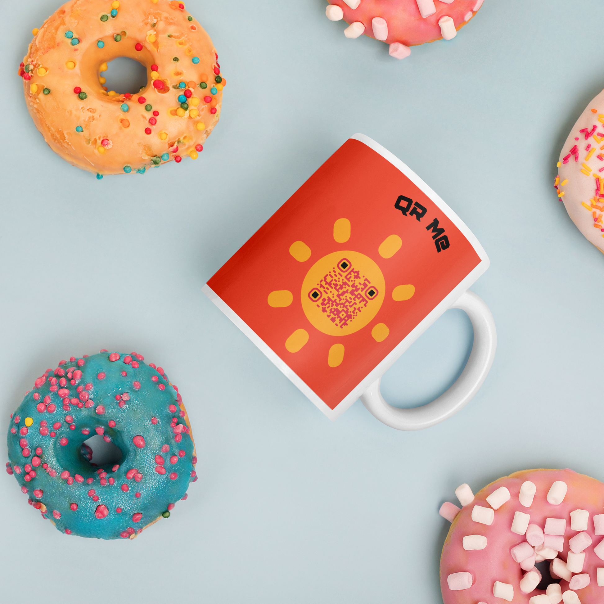 Sunshine Emoji Personalized QR Code mug-QR GEAR STORE