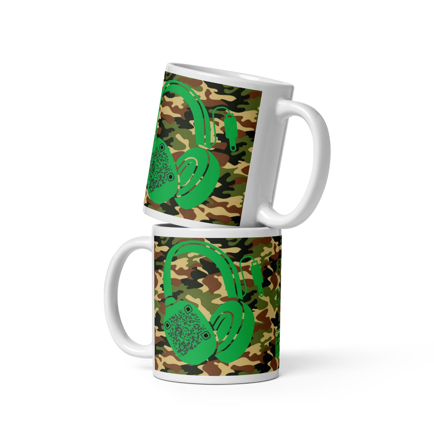 Personalized Camouflage QR Code Mug – Music Sharing Made Easy