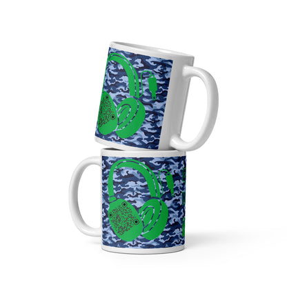 Personalized QR Code Blue Camo Mug – Share Your Music