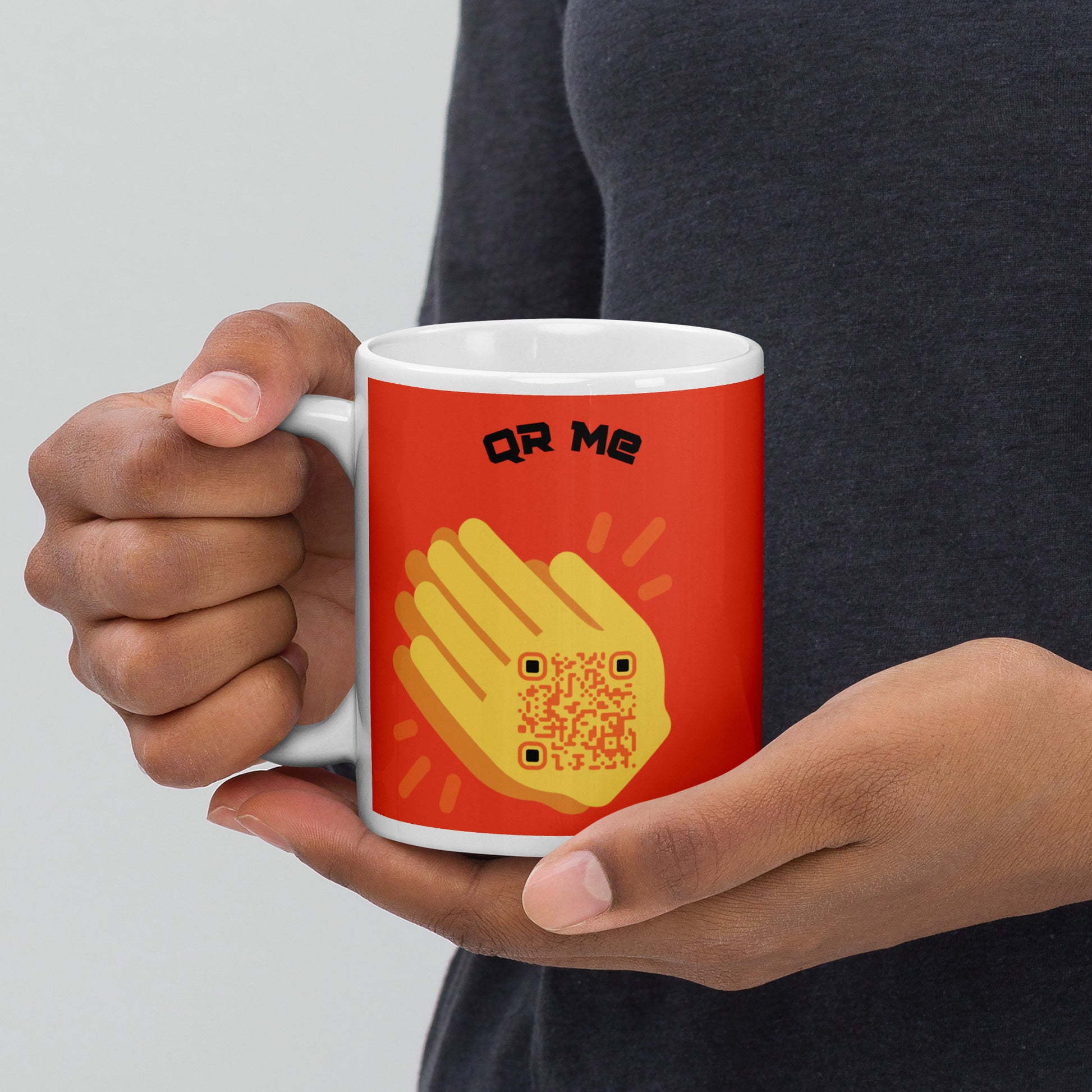 Wave Emoji Personalized QR Code mug-QR GEAR STORE