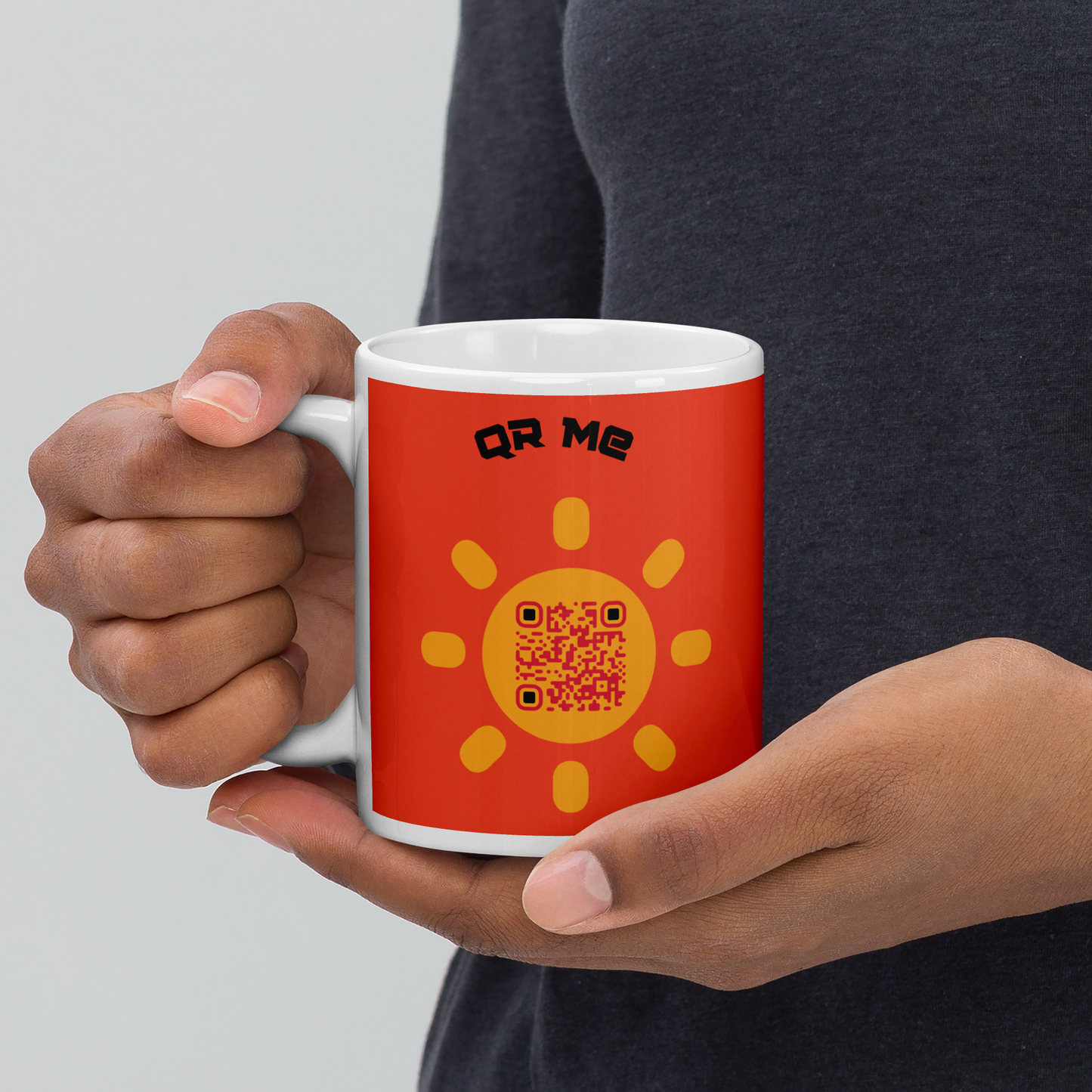 Sunshine Emoji Personalized QR Code mug-QR GEAR STORE