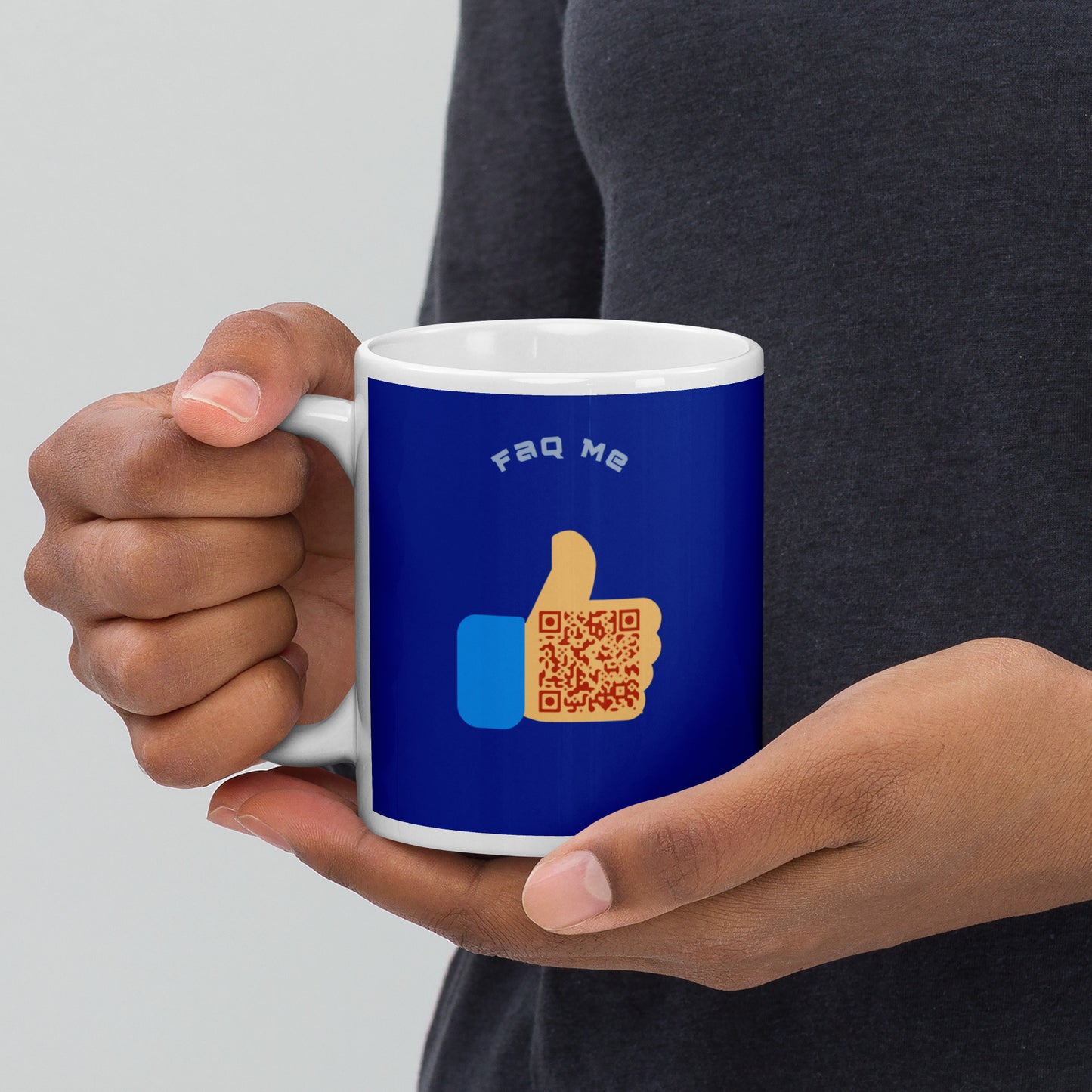 FAQ Me Personalized QR Code Royal Blue mug-QR GEAR STORE