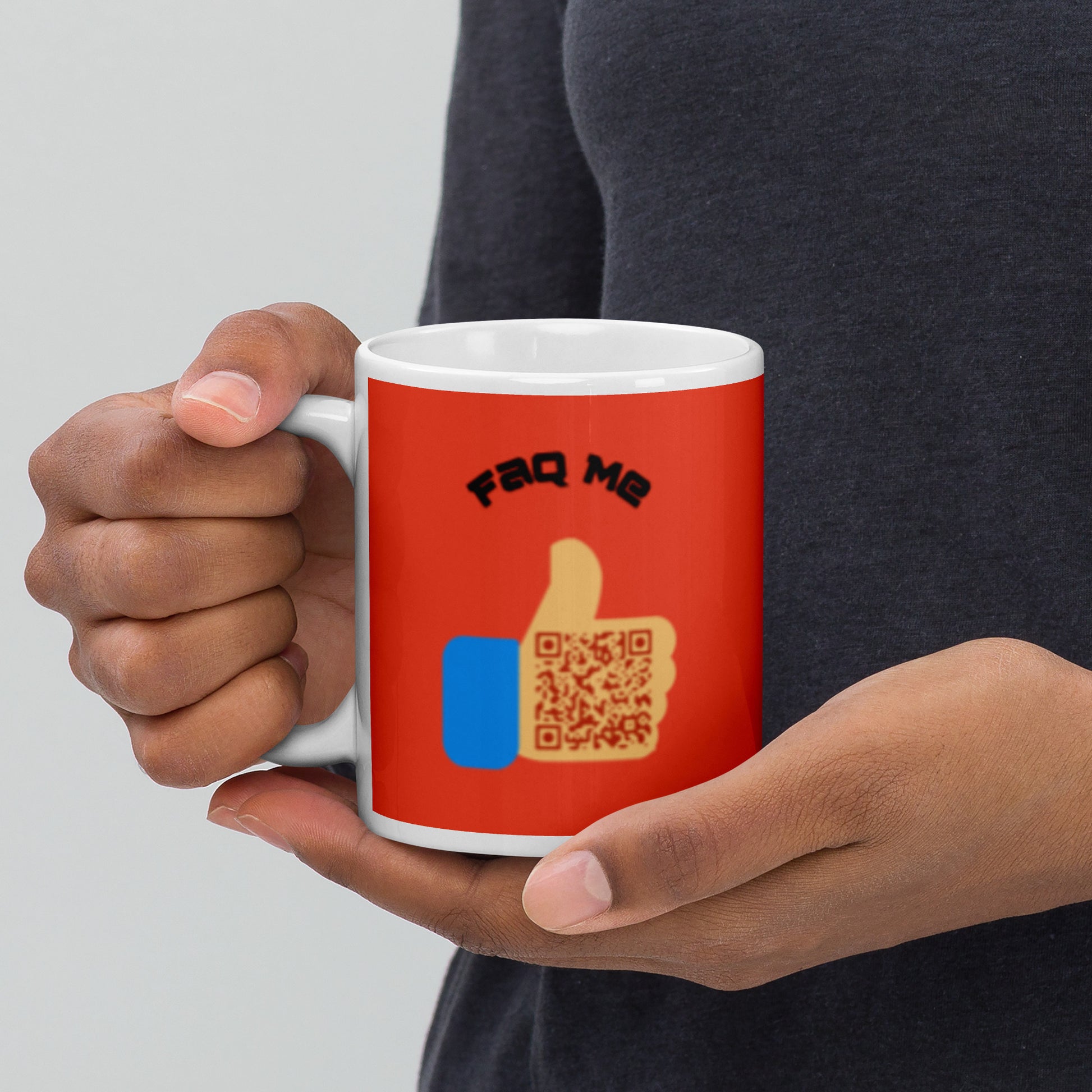 FAQ Me Personalized QR Code Orange mug-QR GEAR STORE