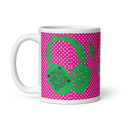 Custom QR Code Mug Polka Dot Design – Share Your Music