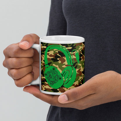 Personalized Camouflage QR Code Mug – Music Sharing Made Easy