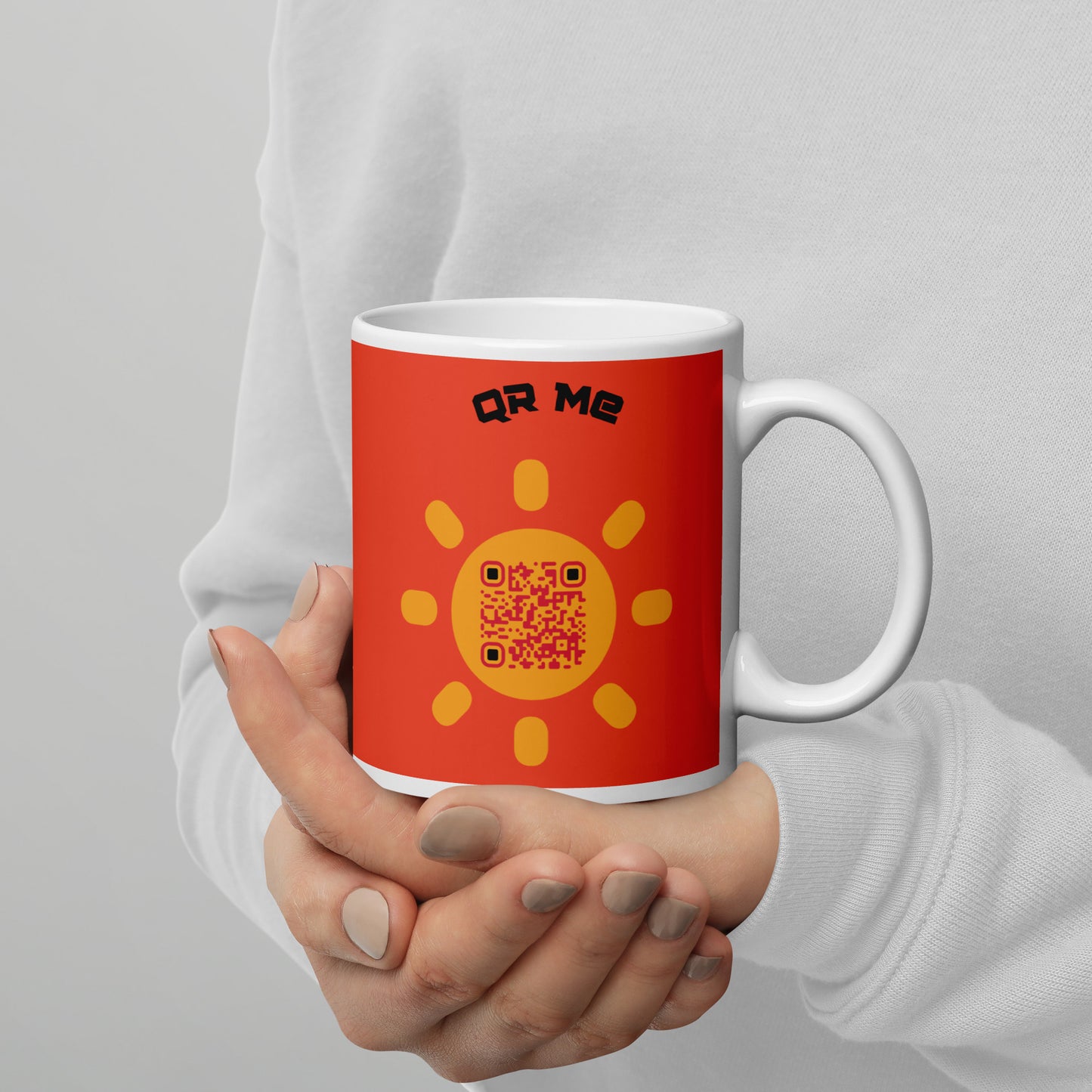 Sunshine Emoji Personalized QR Code mug-QR GEAR STORE