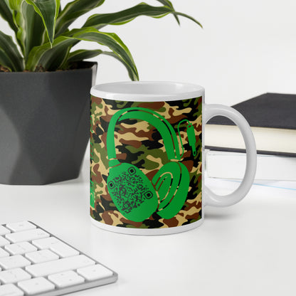 Personalized Camouflage QR Code Mug – Music Sharing Made Easy