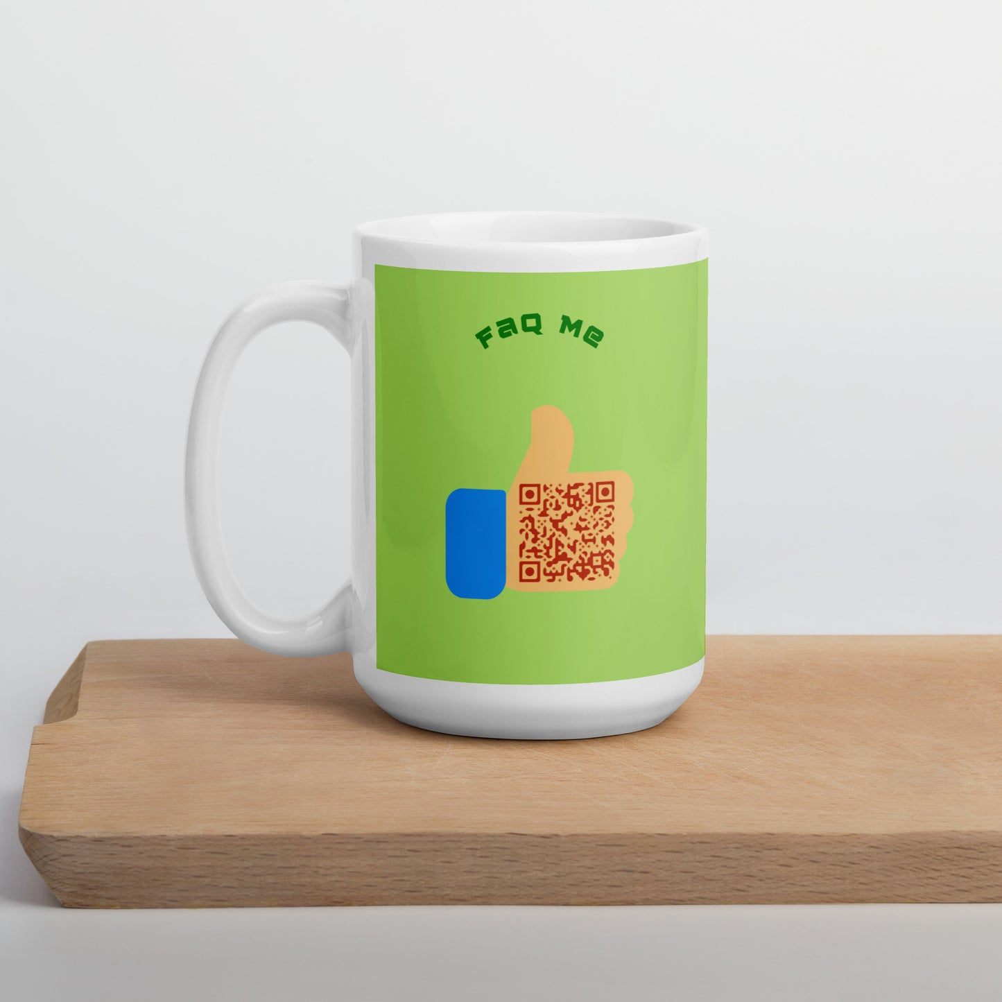 FAQ Me Personalized QR Code Acid Green Mug-QR GEAR STORE