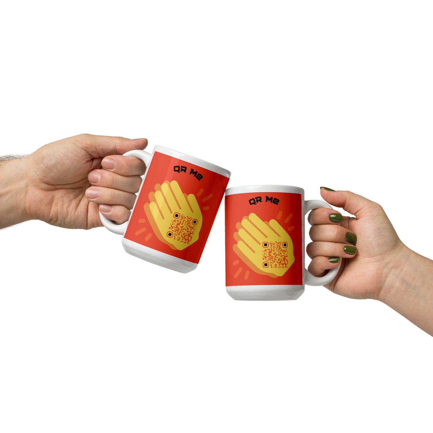 Wave Emoji Personalized QR Code mug-QR GEAR STORE