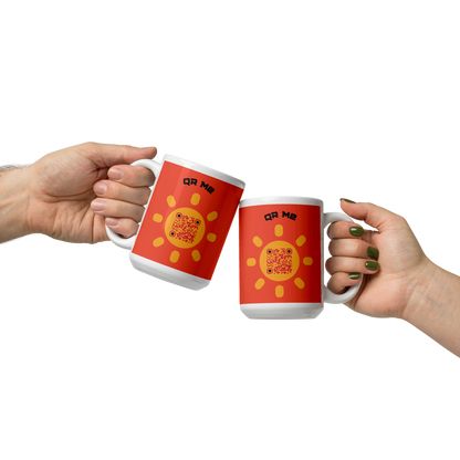 Sunshine Emoji Personalized QR Code mug-QR GEAR STORE