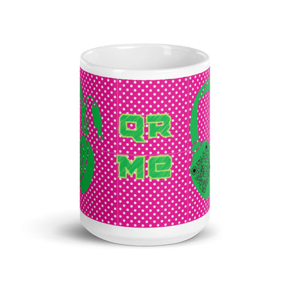 Custom QR Code Mug Polka Dot Design – Share Your Music