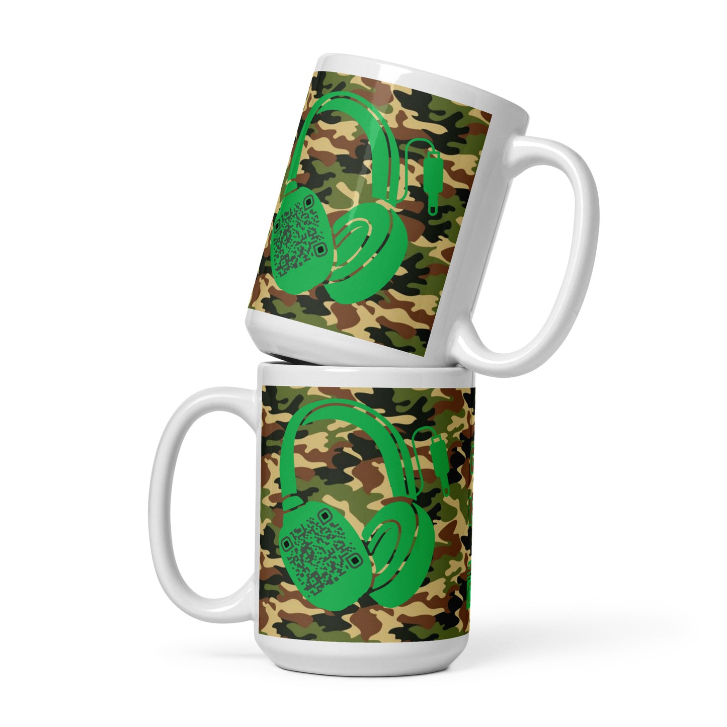 Personalized Camouflage QR Code Mug – Music Sharing Made Easy