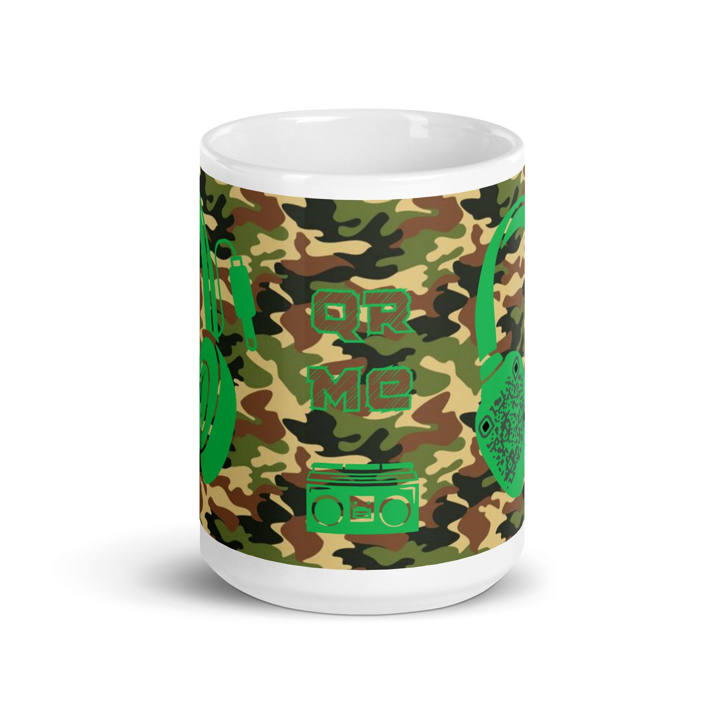 Personalized Camouflage QR Code Mug – Music Sharing Made Easy