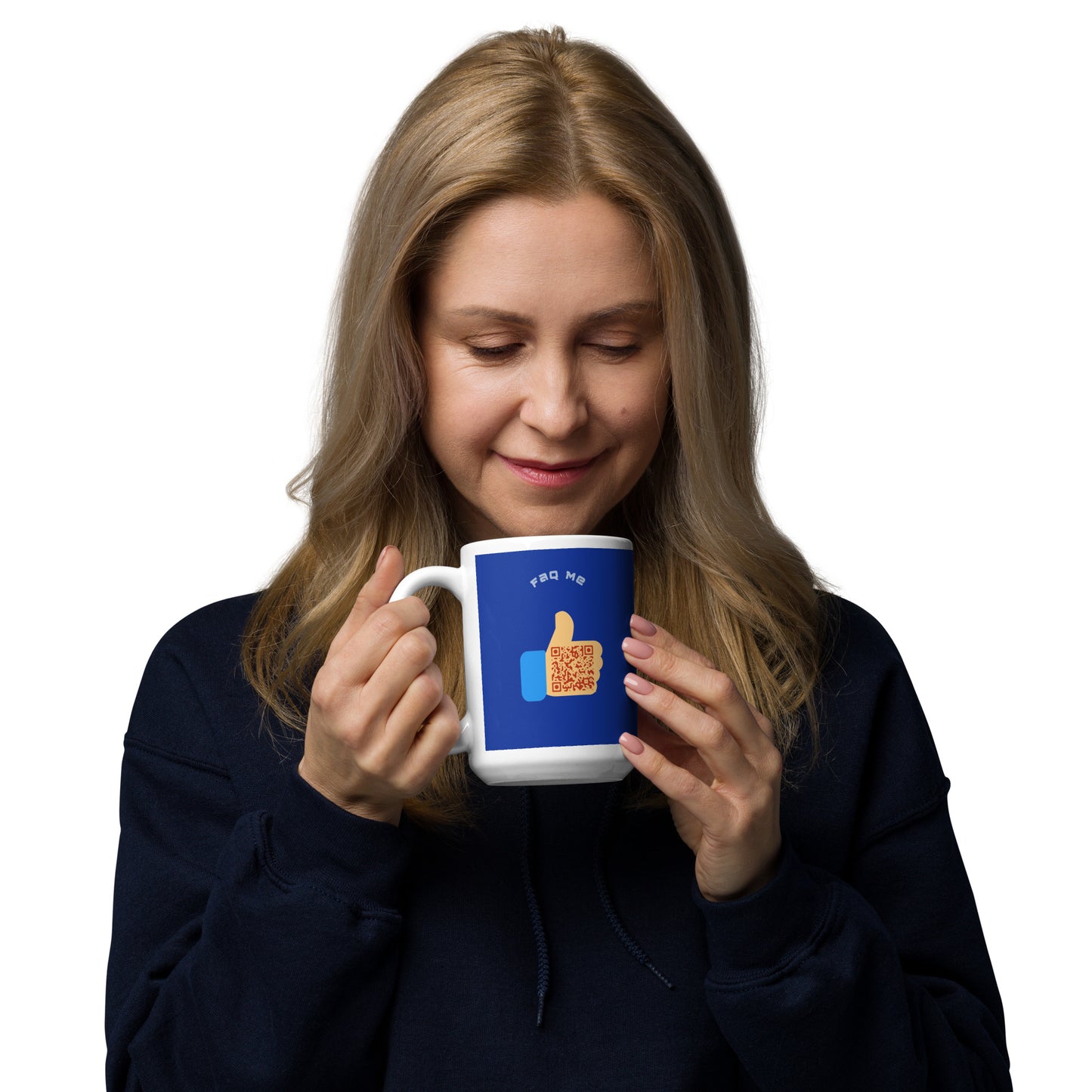 FAQ Me Personalized QR Code Royal Blue mug-QR GEAR STORE