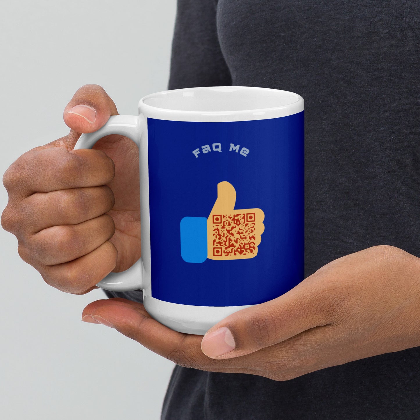 FAQ Me Personalized QR Code Royal Blue mug-QR GEAR STORE