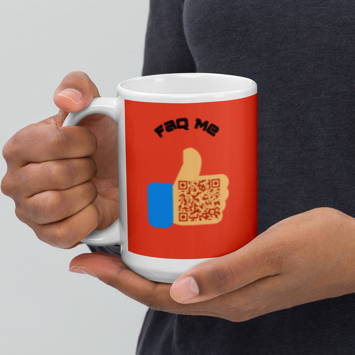 FAQ Me Personalized QR Code Orange mug-QR GEAR STORE