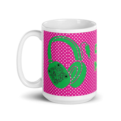 Custom QR Code Mug Polka Dot Design – Share Your Music