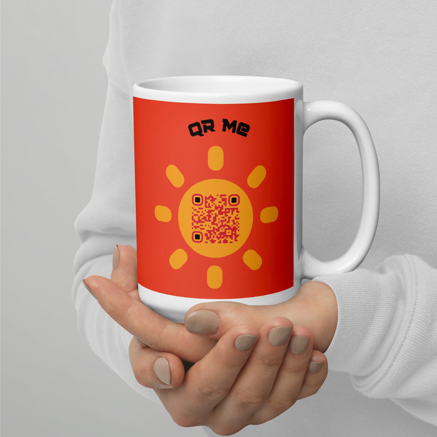 Sunshine Emoji Personalized QR Code mug-QR GEAR STORE