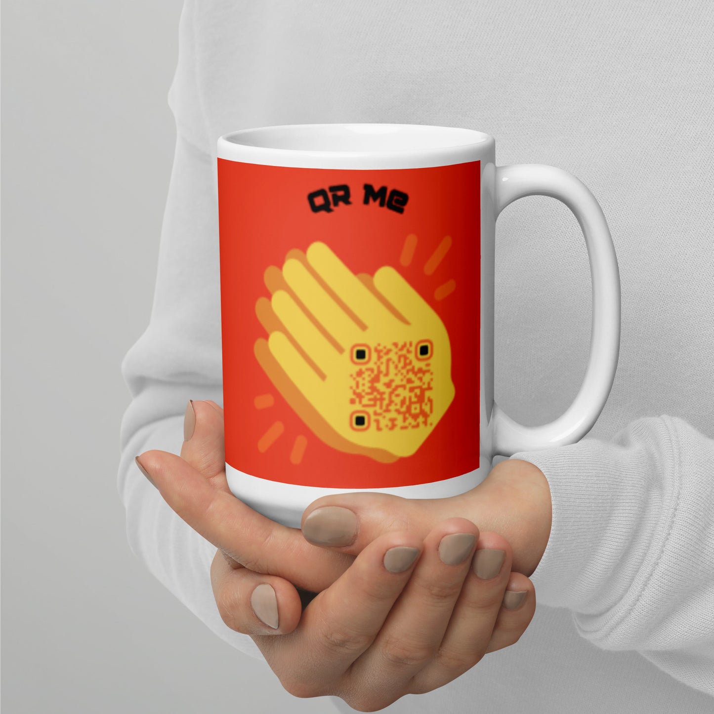 Wave Emoji Personalized QR Code mug-QR GEAR STORE