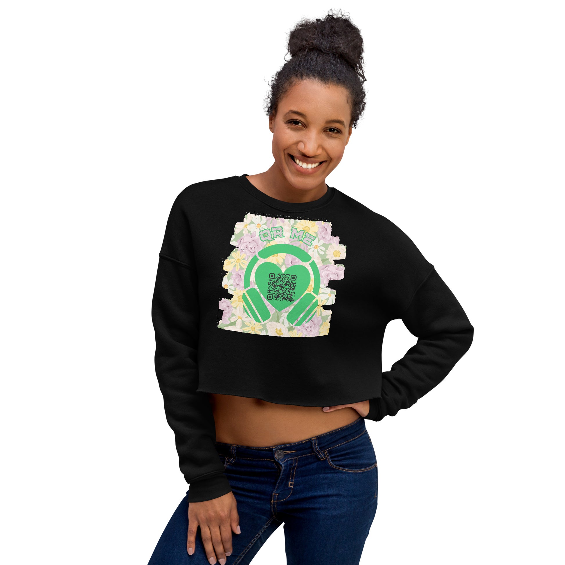 Viva Latino Cropped Sweatshirt – Share Your Spotify Playlist with a QR Code