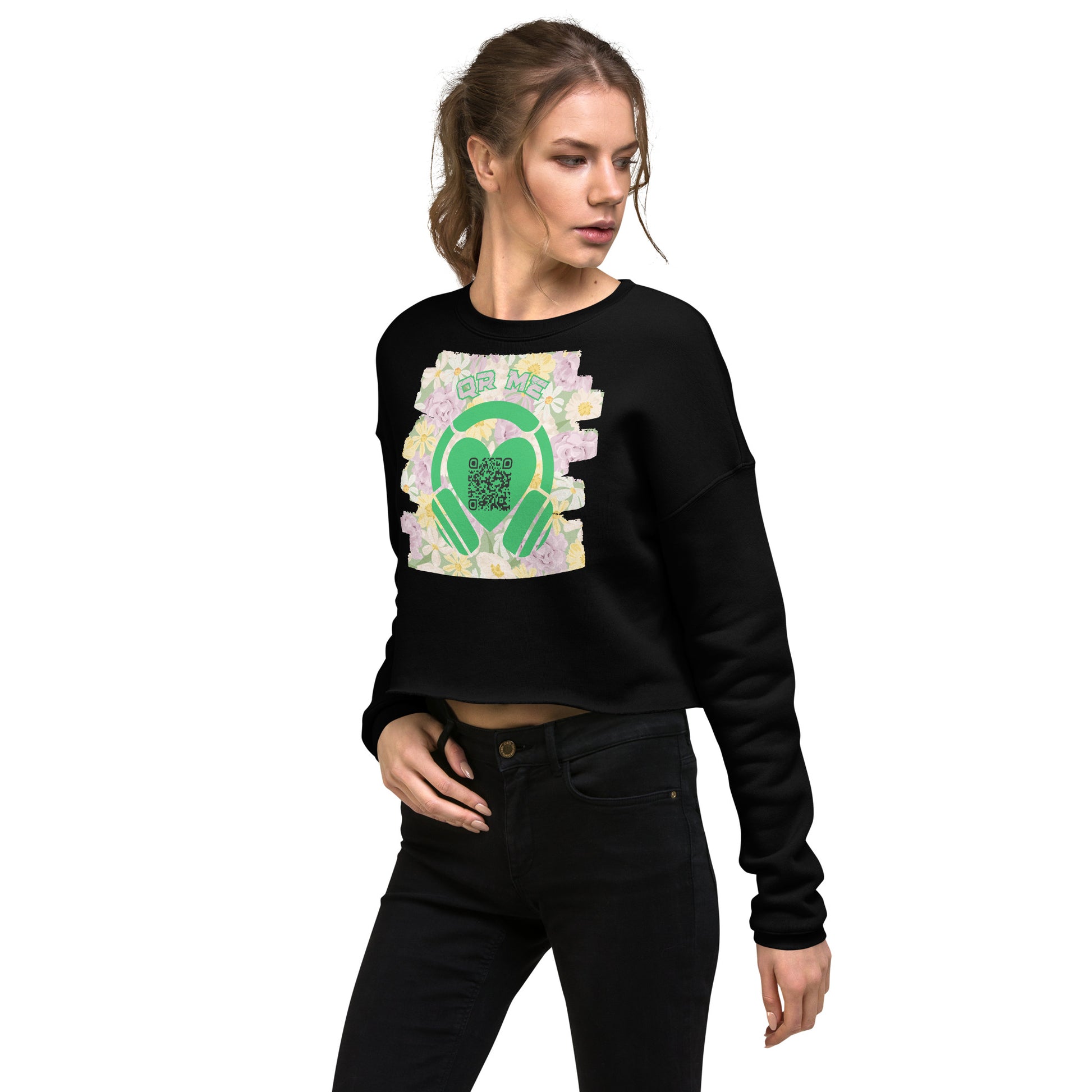 Viva Latino Cropped Sweatshirt – Share Your Spotify Playlist with a QR Code