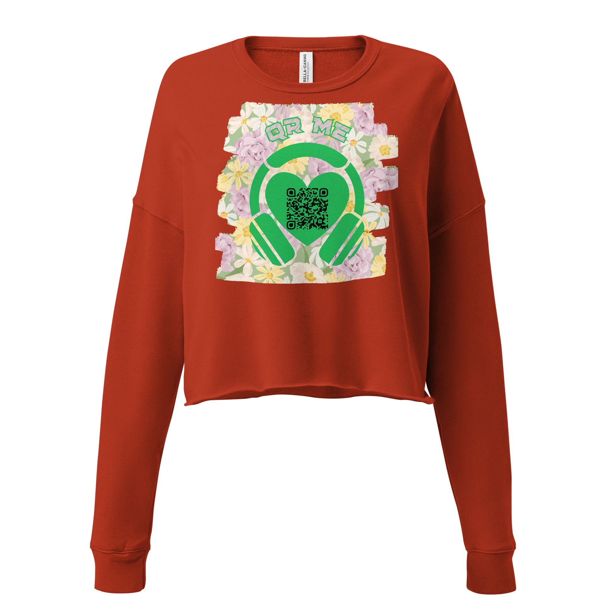 Viva Latino Cropped Sweatshirt – Share Your Spotify Playlist with a QR Code