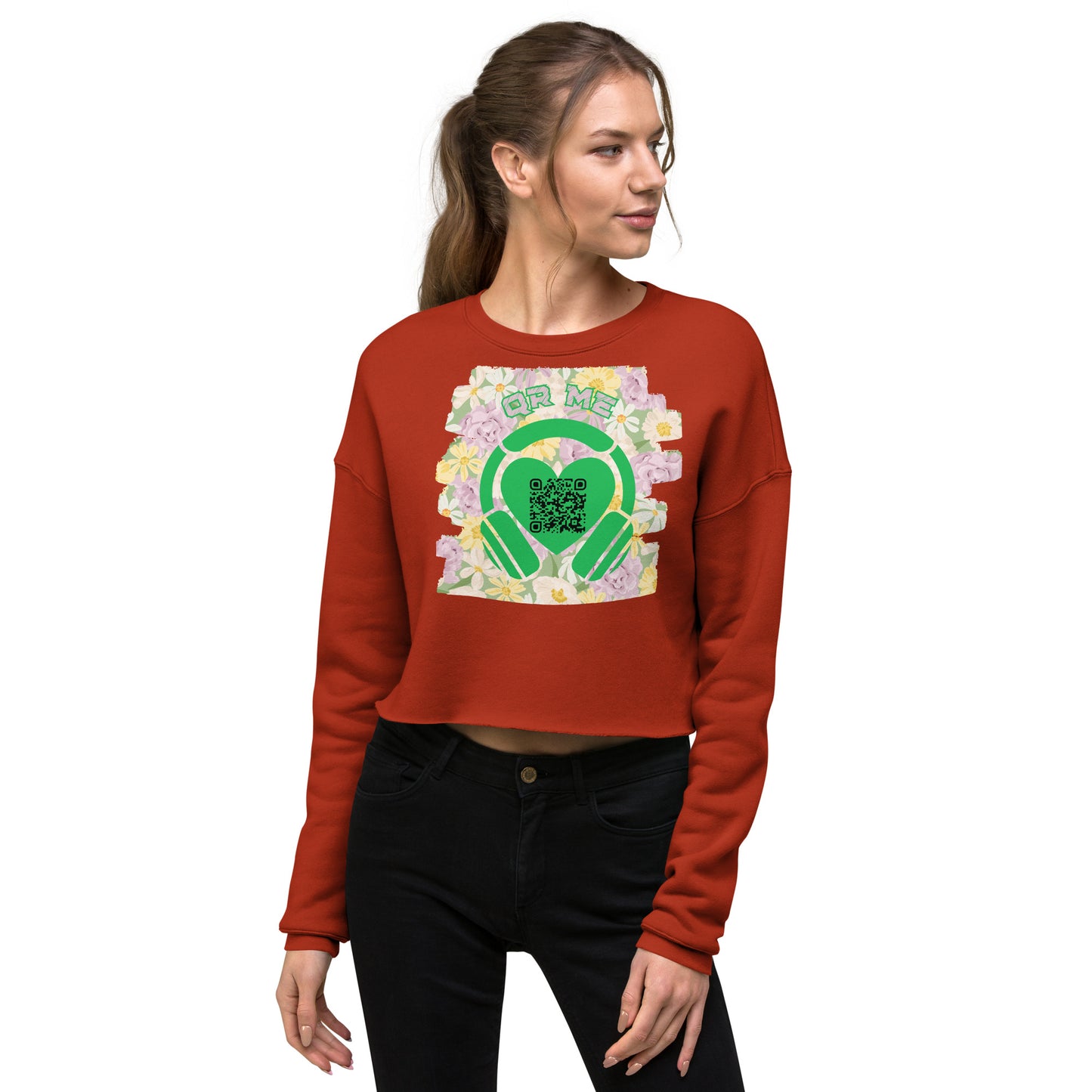 Viva Latino Cropped Sweatshirt – Share Your Spotify Playlist with a QR Code