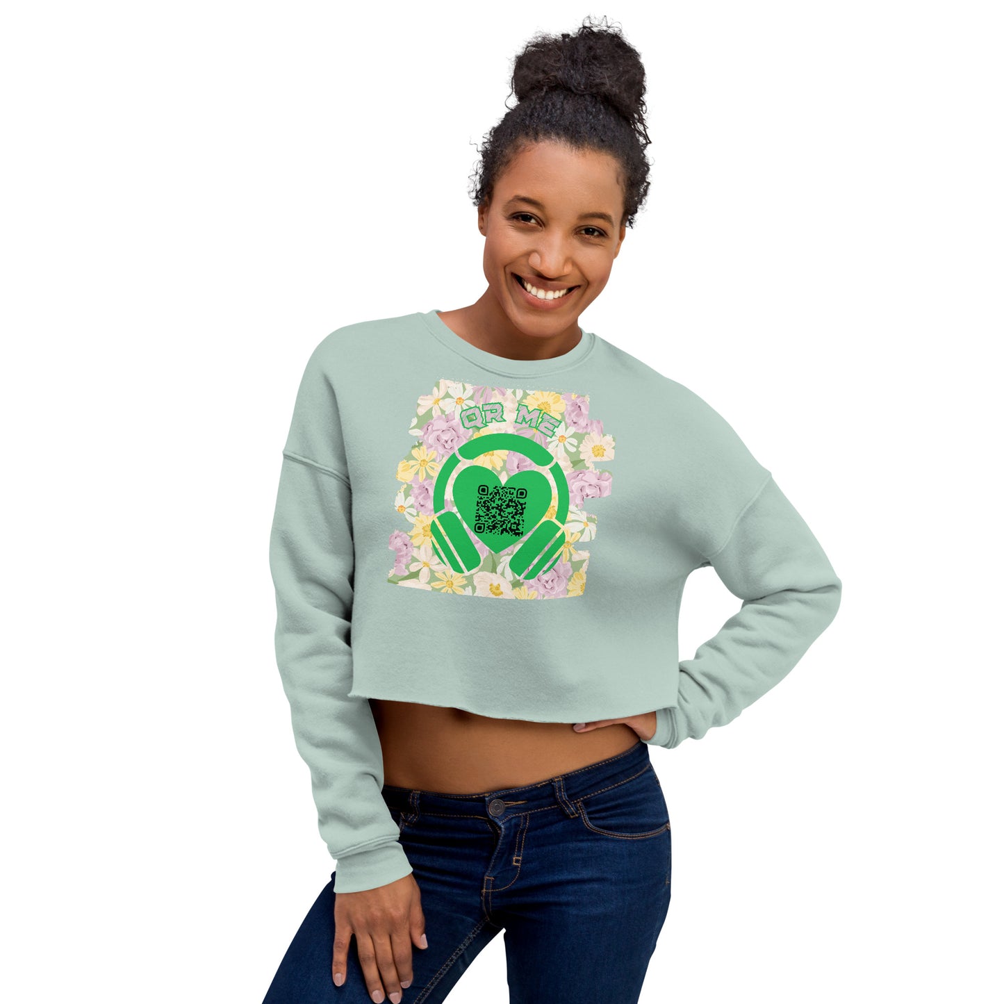 Viva Latino Cropped Sweatshirt – Share Your Spotify Playlist with a QR Code