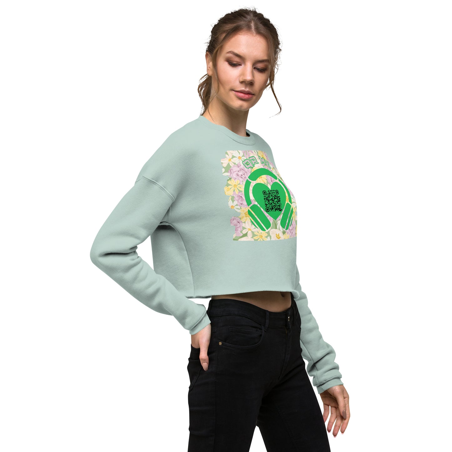 Viva Latino Cropped Sweatshirt – Share Your Spotify Playlist with a QR Code