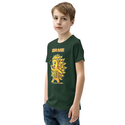 Fun Hedgehog Emoji QR Code Youth Short Sleeve T-Shirt-QR GEAR STORE