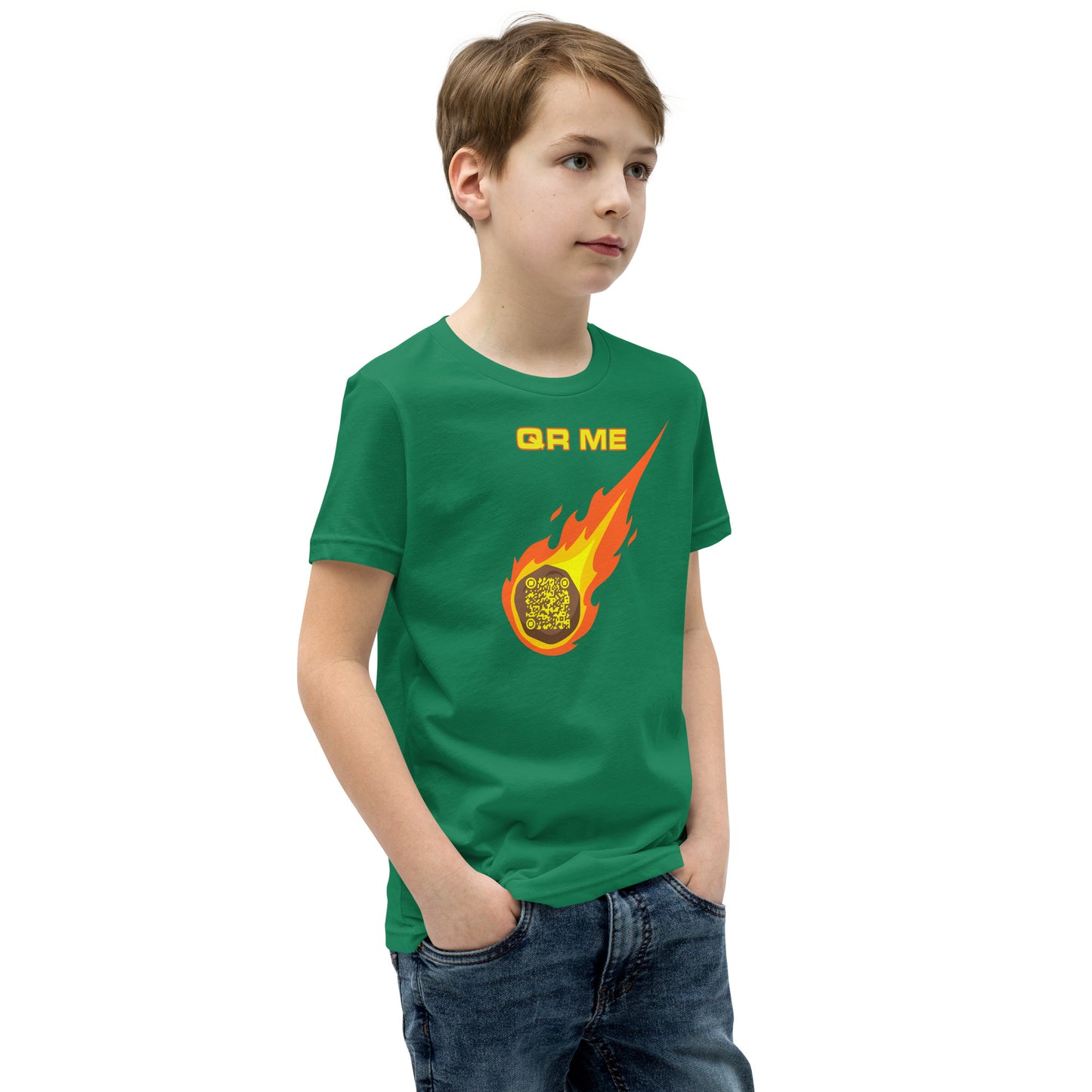 Astro Cool Personalized QR Code Youth T-Shirt-QR GEAR STORE