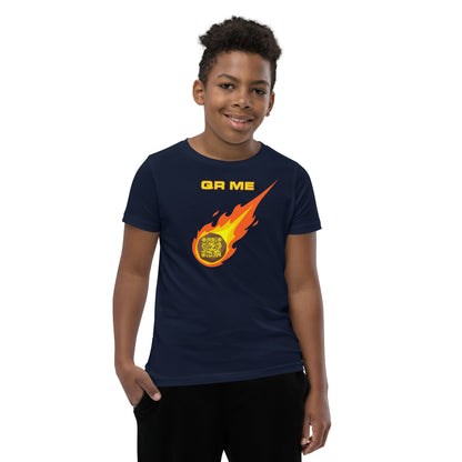 Astro Cool Personalized QR Code Youth T-Shirt-Navy-QR GEAR STORE