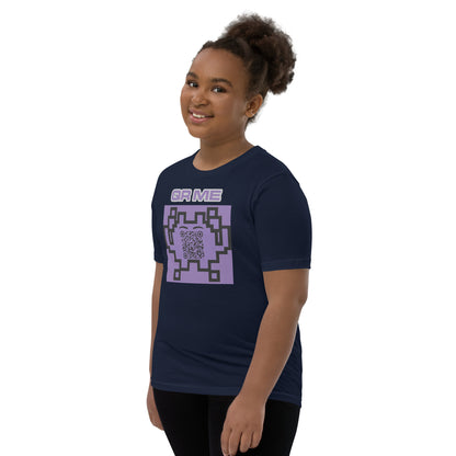 Fun Alien Emoji QR Code Youth Short Sleeve T-Shirt-QR GEAR STORE