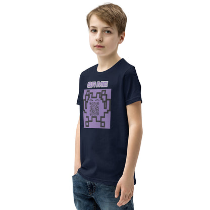 Fun Alien Emoji QR Code Youth Short Sleeve T-Shirt-QR GEAR STORE