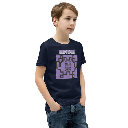 Fun Alien Emoji QR Code Youth Short Sleeve T-Shirt-QR GEAR STORE