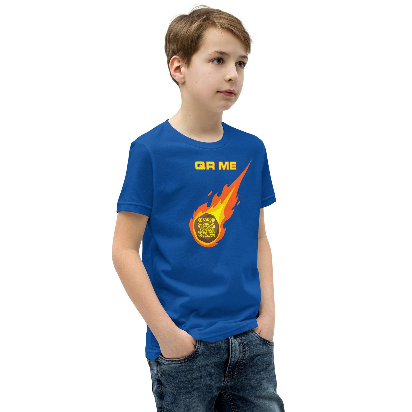 Astro Cool Personalized QR Code Youth T-Shirt-QR GEAR STORE