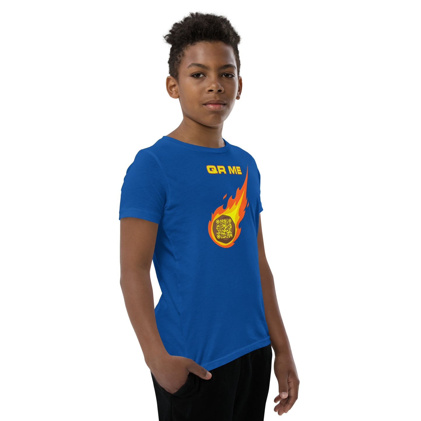 Astro Cool Personalized QR Code Youth T-Shirt-QR GEAR STORE