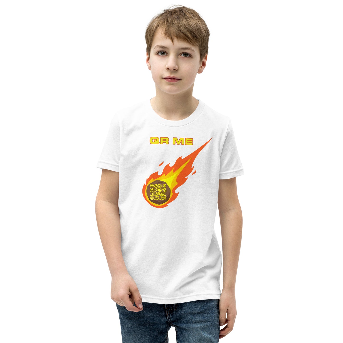 Astro Cool Personalized QR Code Youth T-Shirt-QR GEAR STORE