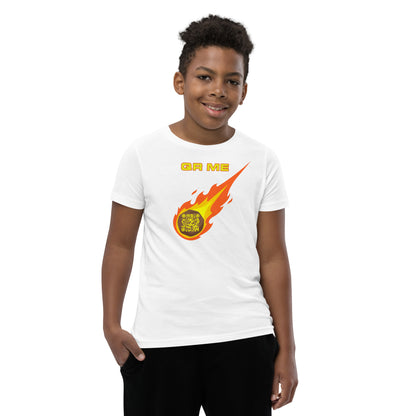 Astro Cool Personalized QR Code Youth T-Shirt-White-QR GEAR STORE